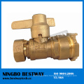 Brass Water Meter Magnetic Lockable Ball Valve Price (BW-L18)